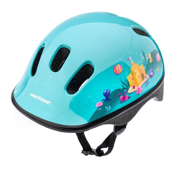 Kask rowerowy Meteor KS06 Dragon, Kolor: turkusowy, Rozmiar: 48-52, 2 zdjęcie