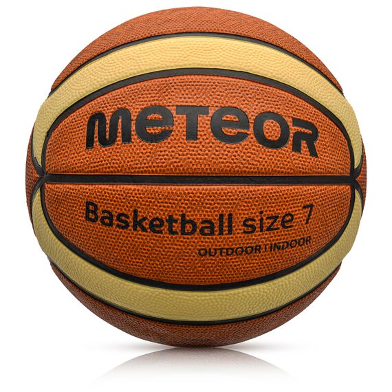 METEOR Piłka Koszykowa Treningowa Cellular, Kolor: brązowy/kremowy, Waga: 0.6, Rozmiar: 7
