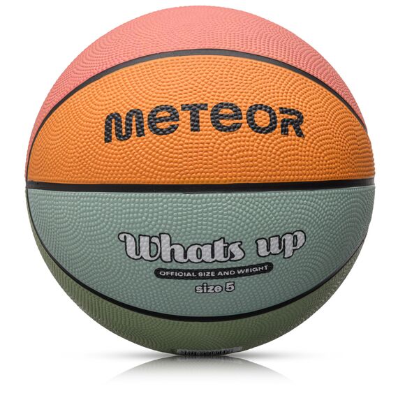 Piłka do koszykówki dziecięca treningowa Meteor What's Up niebieska, Kolor: jasnoniebieski/pomarańczowy, Waga: 0.48, Rozmiar: 5