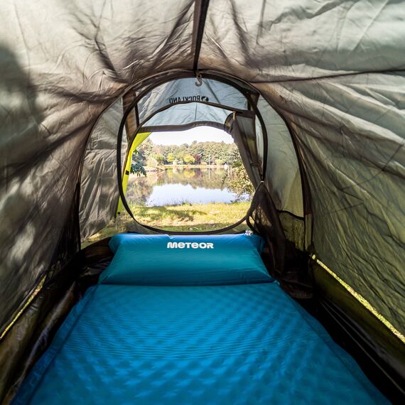 METEOR mata samopompująca turystyczna na kemping 188x66cm zielona, Kolor: niebieski, Waga: 1.20, 9 zdjęcie