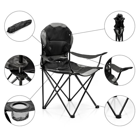 METEOR krzesło kempingowe turystyczne składane Sedia czarne, 13 zdjęcie METEOR krzesło kempingowe turystyczne składane Sedia czarne, 13 zdjęcie