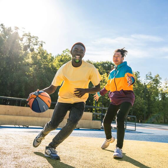 Piłka do koszykówki dziecięca treningowa Meteor What's Up niebieska, Kolor: morski/pomarańczowy, Waga: 0.50, Rozmiar: 6, 8 zdjęcie