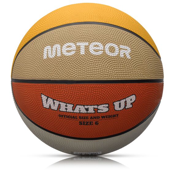 Piłka do koszykówki dziecięca treningowa Meteor What's Up niebieska, Kolor: pomarańczowy/beżowy, Waga: 0.50, Rozmiar: 6