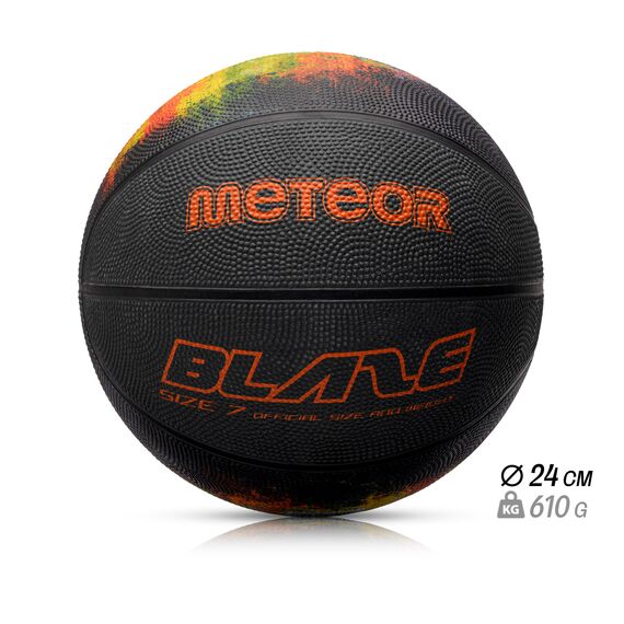 METEOR piłka do koszykówki dla dzieci Blaze czarna, Waga: 0.61, Rozmiar: 7, 6 zdjęcie
