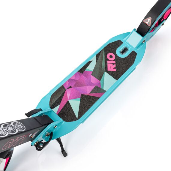 METEOR hulajnoga miejska damska z hamulcem ręcznym City Rio różowa/biała, 3 zdjęcie