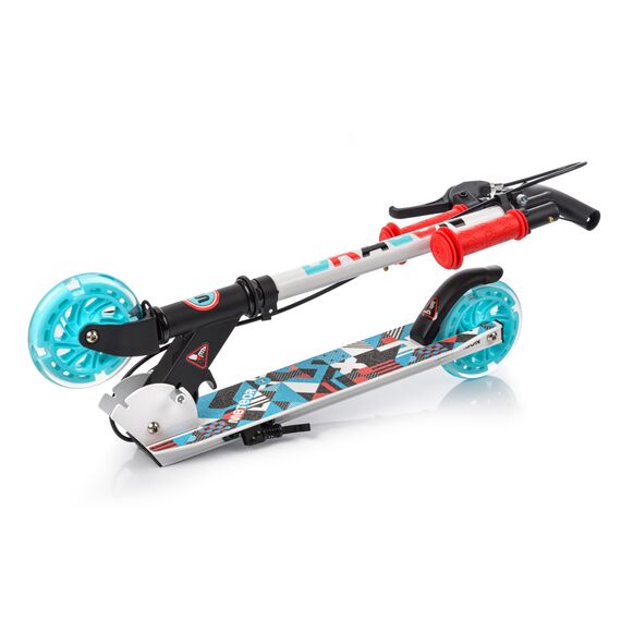 METEOR hulajnoga młodzieżowa z świecącymi kołami LED Dragon biała, 8 zdjęcie