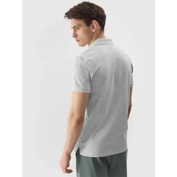 4F koszulka polo męska z kołnierzykiem bawełniana szara, Kolor: szary, Rozmiar: S, 2 zdjęcie