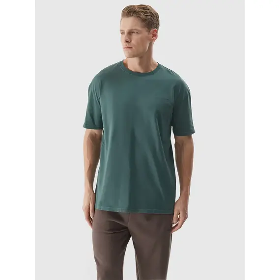 4F t-shirt męski koszulka sportowa bawełniana M1316 zielona, Kolor: zielony, Rozmiar: S