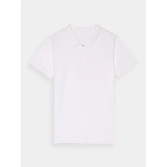 4F koszulka polo damska t-shirt bawełniany F317 biały, Kolor: biały, Rozmiar: XS, 2 zdjęcie