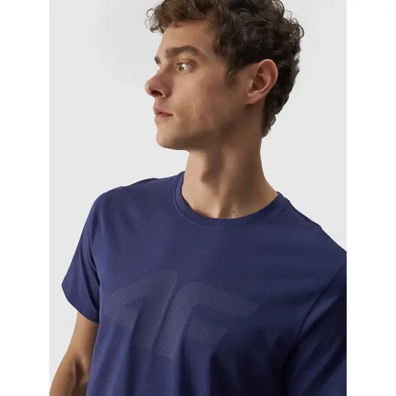 4F koszulka męska sportowa t-shirt bawełniany M1844 niebieski, Kolor: niebieski, Rozmiar: S, 2 zdjęcie