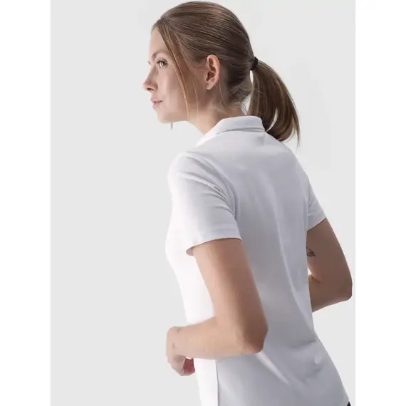 4F koszulka polo damska t-shirt bawełniany F317 biały, Kolor: biały, Rozmiar: S, 3 zdjęcie