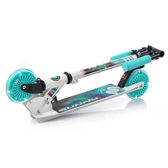 METEOR hulajnoga dla dziecka z świecącymi kołami LED Sunny Nebula biała, Kolor: zielony, Waga: 2.4, 9 zdjęcie