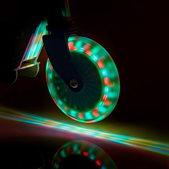 METEOR hulajnoga dla dziecka z świecącymi kołami LED Sunny Nebula biała, Kolor: zielony, Waga: 2.4, 13 zdjęcie