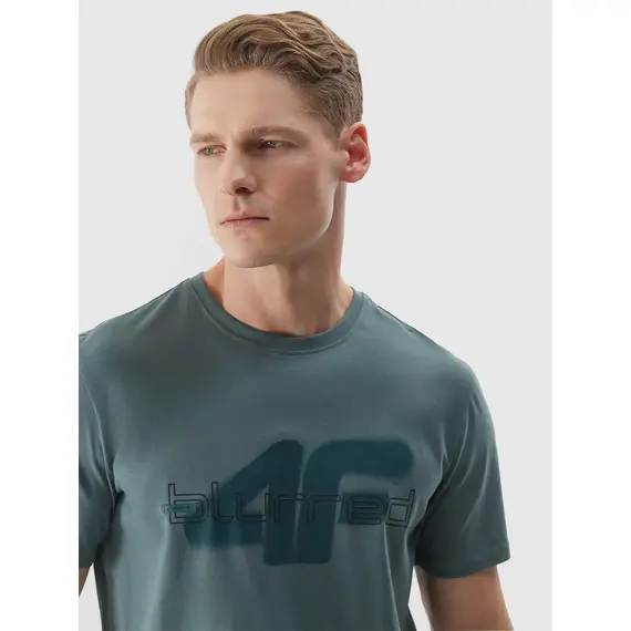4F koszulka męska t-shirt bawełniany na co dzień M1317 zielona, Kolor: zielony, Rozmiar: M, 4 zdjęcie
