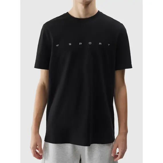 4F koszulka męska t-shirt bawełniany sportowy M1283 biały, Kolor: czarny, Rozmiar: S, 4 zdjęcie