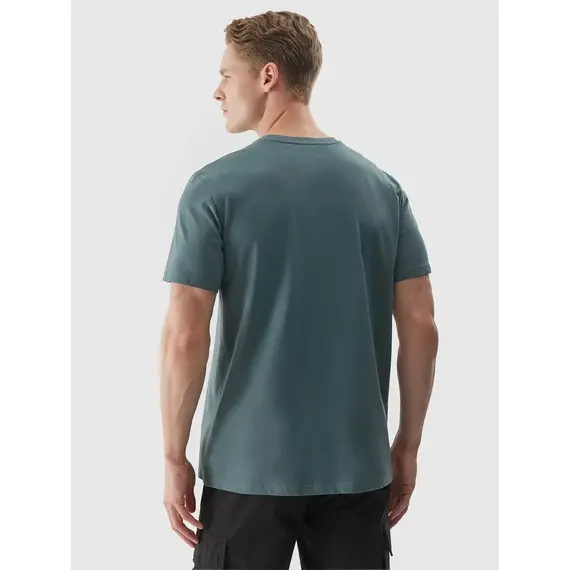 4F koszulka męska t-shirt bawełniany na co dzień M1317 zielona, Kolor: zielony, Rozmiar: M, 3 zdjęcie