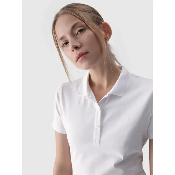 4F koszulka polo damska t-shirt bawełniany F317 biały, Kolor: biały, Rozmiar: S, 4 zdjęcie