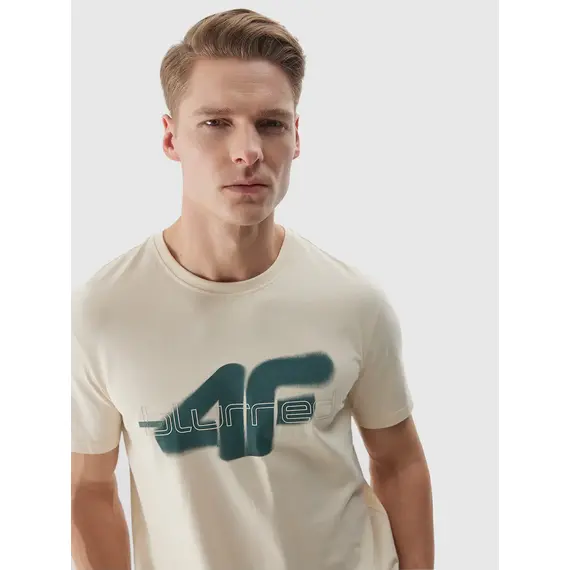 4F koszulka męska t-shirt bawełniany na co dzień M1317 biała, Kolor: biały, Rozmiar: XL, 3 zdjęcie