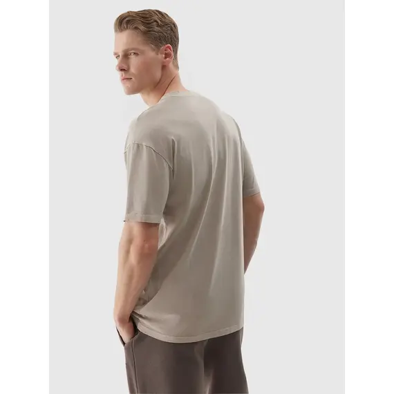 4F t-shirt męski koszulka sportowa bawełniana M1316 zielona, Kolor: beżowy, Rozmiar: L, 3 zdjęcie