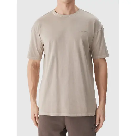 4F t-shirt męski koszulka sportowa bawełniana M1316 zielona, Kolor: beżowy, Rozmiar: L, 4 zdjęcie