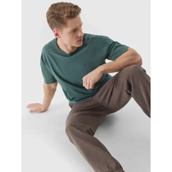 4F t-shirt męski koszulka sportowa bawełniana M1316 zielona, Kolor: zielony, Rozmiar: M, 4 zdjęcie