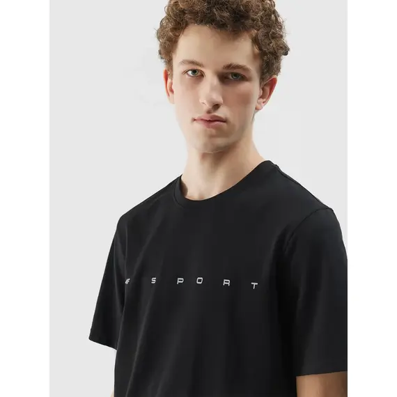 4F koszulka męska t-shirt bawełniany sportowy M1283 biały, Kolor: czarny, Rozmiar: S, 5 zdjęcie