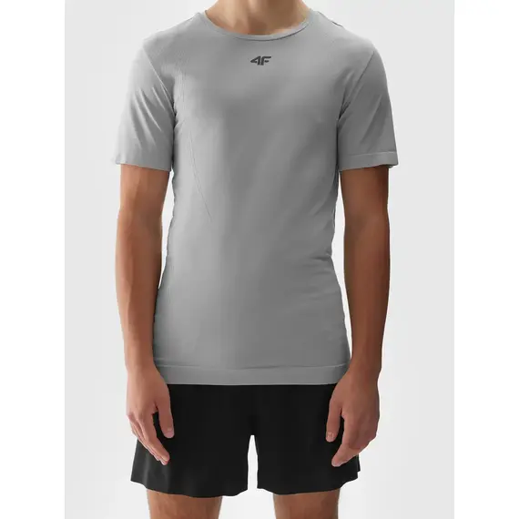 4F T-shirt treningowy męski M0975 szary, Kolor: szary, Rozmiar: S/M, 2 zdjęcie