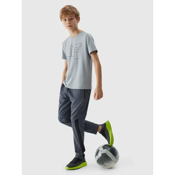 4F Koszulka dziecięca sportowa t-shirt na W-F M691 biały, Kolor: szary, Rozmiar: 158/164, 5 zdjęcie