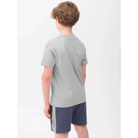 4F T-shirt koszulka chłopięca bawełniana z krótkim rękawem szara, Kolor: szary, Rozmiar: 146, 4 zdjęcie