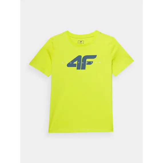 4F T-shirt koszulka chłopięca bawełniana z krótkim rękawem zielona, Kolor: zielony, Rozmiar: 134, 3 zdjęcie