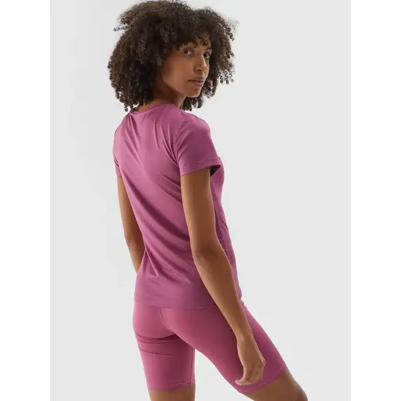 4F T-shirt szybkoschnący treningowy damski F1011 różowy, Kolor: różowy, Rozmiar: S, 2 zdjęcie