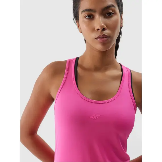 4F Top damski na siłownię koszulka treningowa na ramiączkach F605 różowa, Kolor: różowy, Rozmiar: XS, 4 zdjęcie