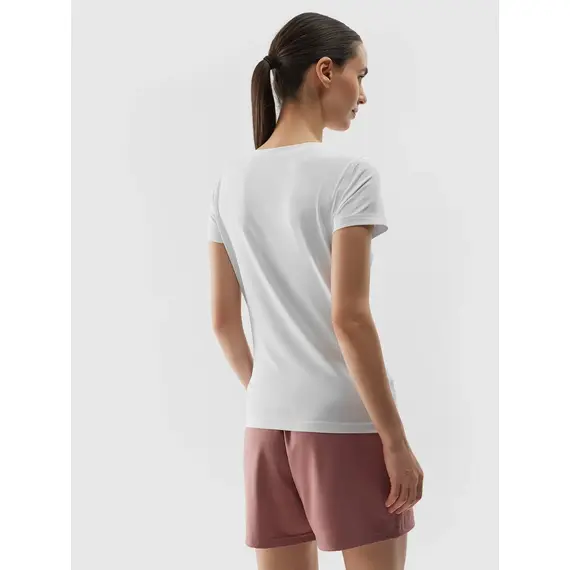 4F koszulka damska sportowa t-shirt treningowy F604 biały, Kolor: biały, Rozmiar: M, 4 zdjęcie