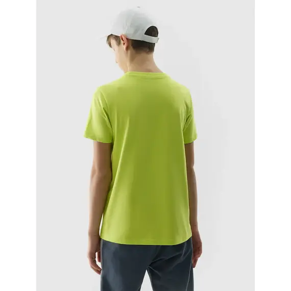 4F T-shirt koszulka chłopięca bawełniana z krótkim rękawem zielona, Kolor: zielony, Rozmiar: 134, 4 zdjęcie