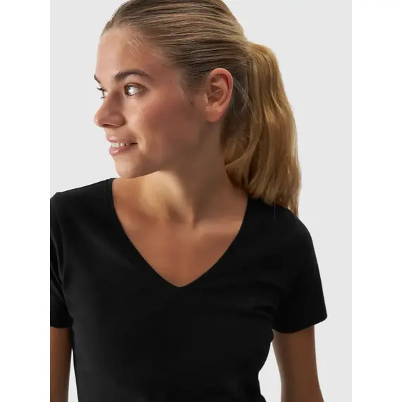 4F t-shirt damski koszulka sportowa bawełniana F1649 czarna, Kolor: czarny, Rozmiar: XS, 3 zdjęcie