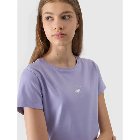 4F t-shirt koszulka dziecięca  sportowa bawełniana F1111 fioletowa, Kolor: fioletowy, Rozmiar: 128, 2 zdjęcie