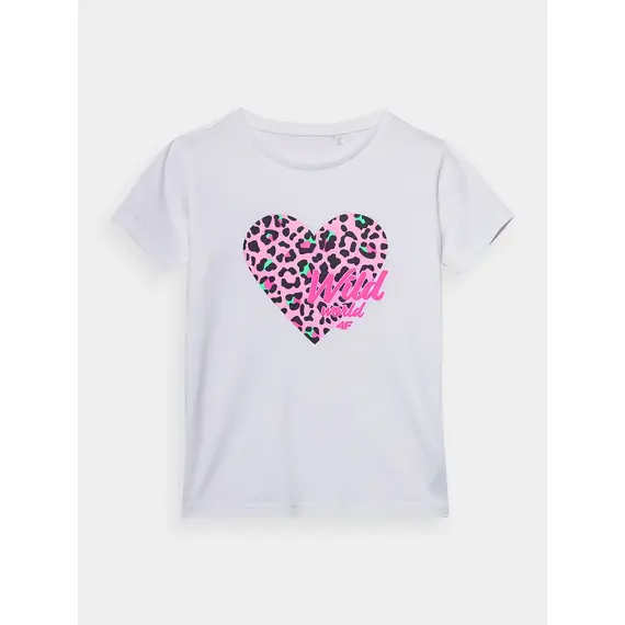 4F t-shirt dziewczęcy koszulka bawełniana F1143 biała, Kolor: biały, Rozmiar: 158, 2 zdjęcie