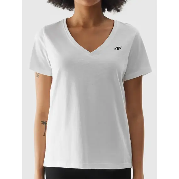 4F koszulka damska sportowa t-shirt treningowy F1162 biała, Kolor: biały, Rozmiar: M, 2 zdjęcie