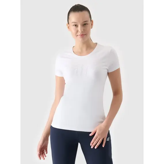 4F koszulka damska sportowa t-shirt treningowy F1163 biała, Kolor: biały, Rozmiar: S
