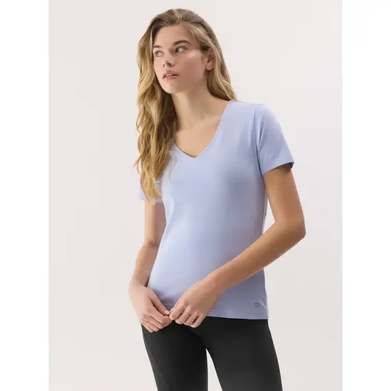4F koszulka damska t-shirt sportowy fitness bawełniany F1359 fioletowy, Kolor: niebieski, Rozmiar: S