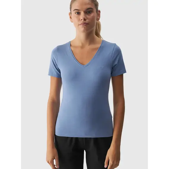 4F t-shirt damski koszulka sportowa bawełniana F1649 niebieska, Kolor: niebieski, Rozmiar: S, 3 zdjęcie