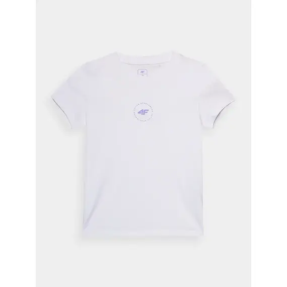 4F t-shirt koszulka dziecięca  sportowa bawełniana F1111 biała, Kolor: biały, Rozmiar: 122, 3 zdjęcie