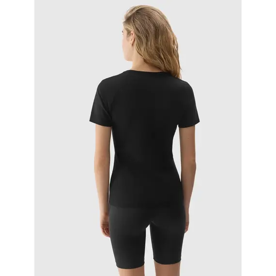 4F koszulka damska t-shirt sportowy fitness bawełniany F1359 czarna, Kolor: czarny, Rozmiar: XS, 5 zdjęcie
