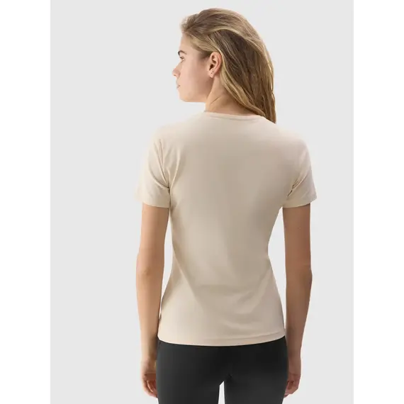 4F koszulka damska t-shirt sportowy fitness bawełniany F1359 biały, Kolor: biały, Rozmiar: XS, 3 zdjęcie