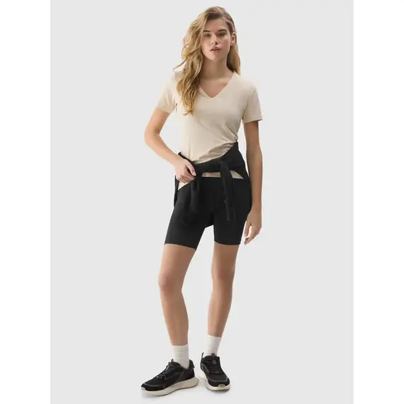 4F koszulka damska t-shirt sportowy fitness bawełniany F1359 biały, Kolor: biały, Rozmiar: XS, 4 zdjęcie