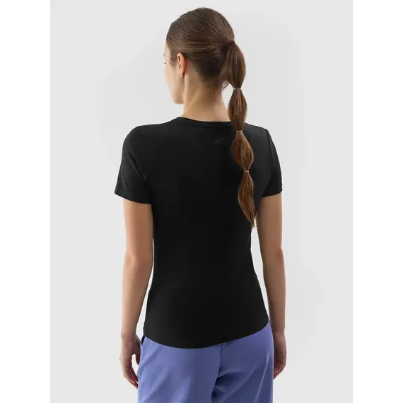 4F t-shirt damski koszulka treningowa bawełniana F1267 czarna, Kolor: czarny, Rozmiar: S, 3 zdjęcie
