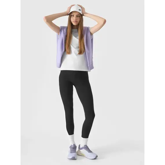 4F t-shirt koszulka dziecięca  sportowa bawełniana F1111 biała, Kolor: biały, Rozmiar: 122, 4 zdjęcie