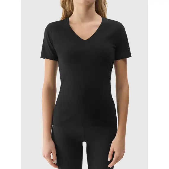 4F koszulka damska t-shirt sportowy fitness bawełniany F1359 czarna, Kolor: czarny, Rozmiar: XS, 2 zdjęcie