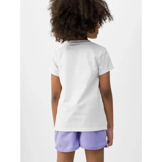 4F t-shirt koszulka dziecięca  sportowa bawełniana F1111 biała, Kolor: biały, Rozmiar: 122, 5 zdjęcie