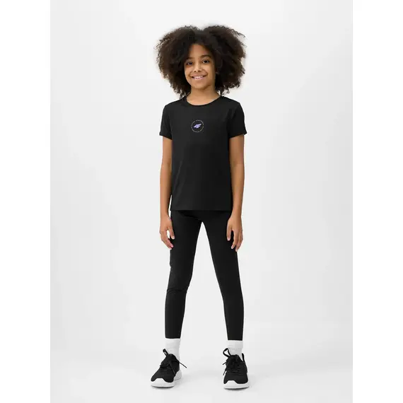 4F Legginsy dziewczęce F223 czarne, Kolor: czarny, Rozmiar: 122/128